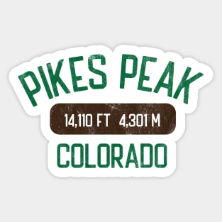 Pikes Peak Colorado Vintage Green Athletic 14er Sticker